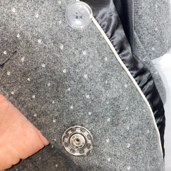 Pink Envelope Double Breasted Bow Back Dot Peplum Jacket size medium - Picture 9 of 11